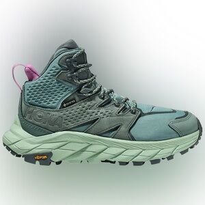 Women’s Hoka Anacapa Mid Goretex Vibram Trellix Mist Green Hike Shoes Size 9